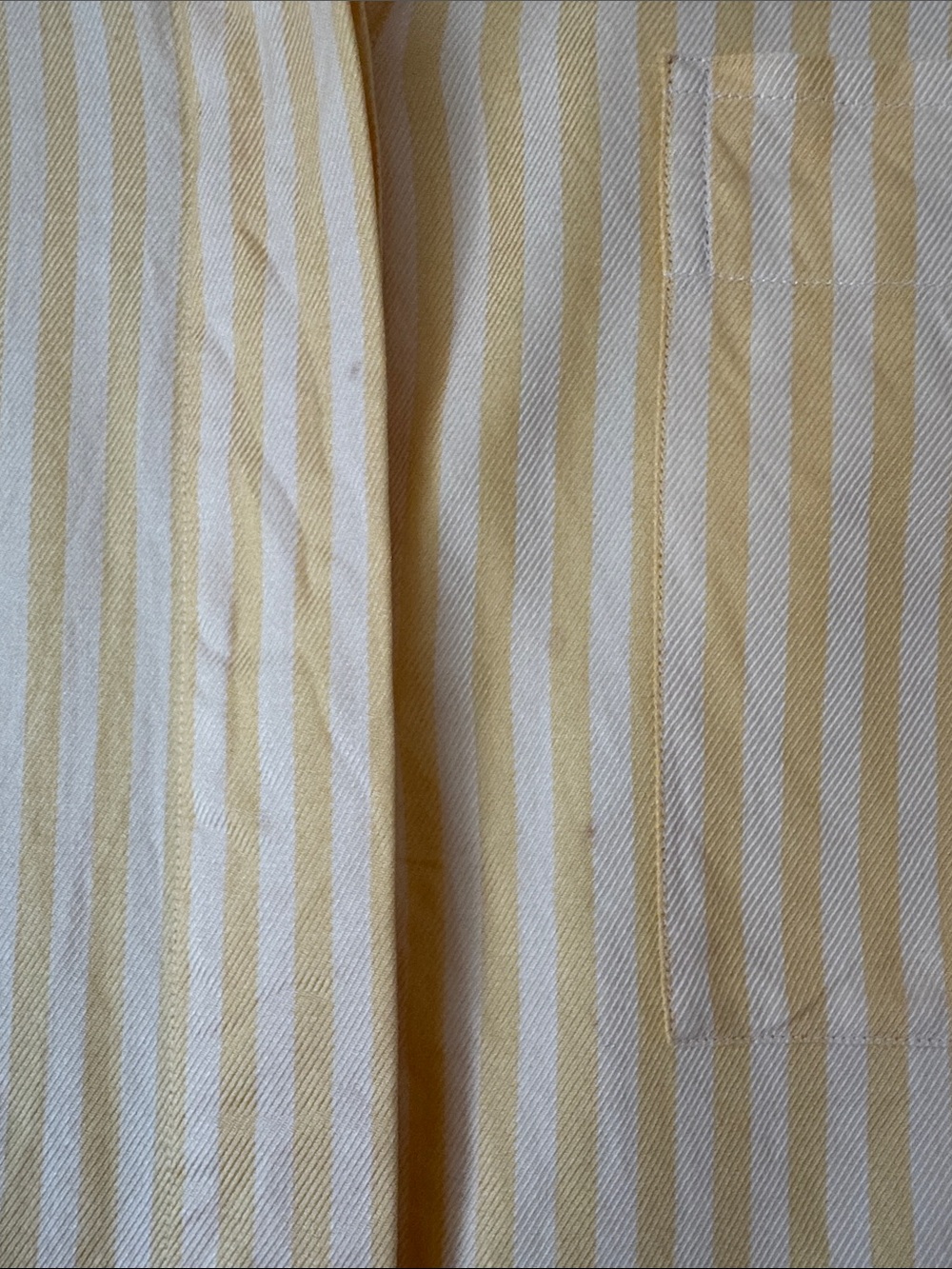 Charvet Cropped Light Yellow Pinstripe Casual Button-Down Shirt - Picture 8 of 9